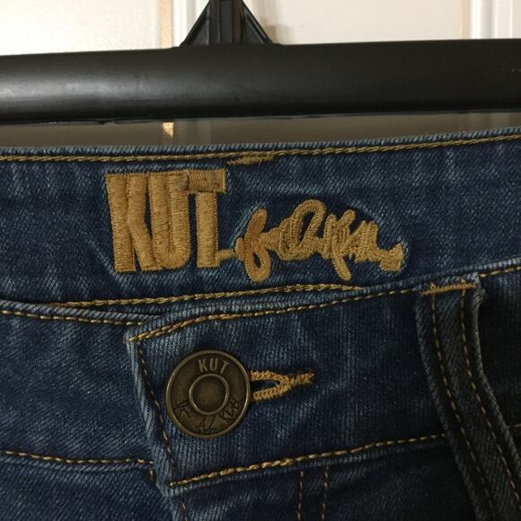 KUT FROM THE KLOTH Jeans Size 4 Dark Wash Destructed Knee Skinny Jeans - Picture 3 of 7